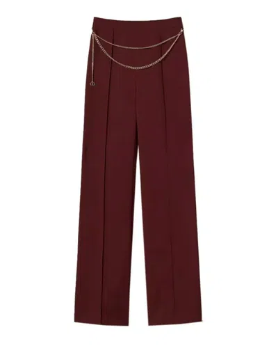 Twinset Trousers In Burgundy