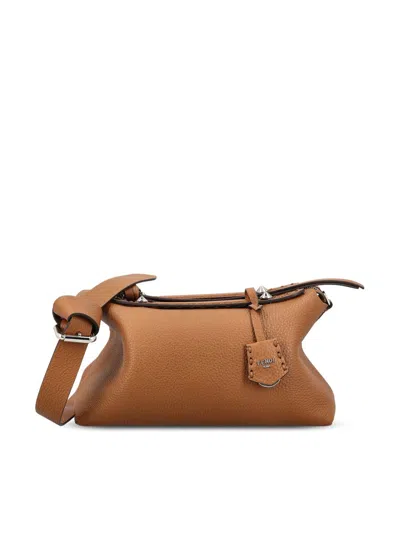 Fendi Medium By The Way Selleria Hand-sewn Topstitches Tote Bag In Brown