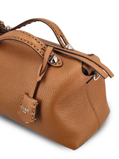 Fendi Medium By The Way Selleria Hand-sewn Topstitches Tote Bag In Brown