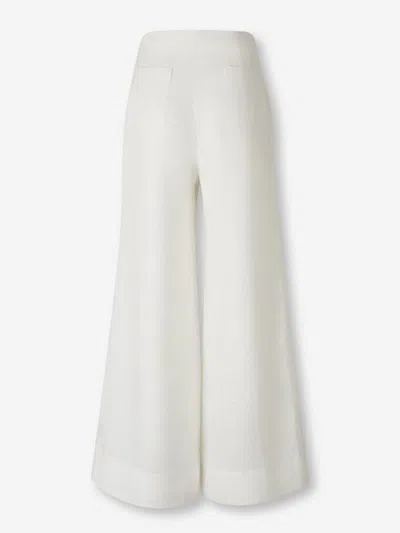 Andres Otalora Luxury Flared Trousers In White