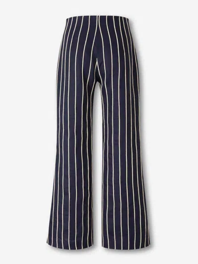 Andres Otalora Striped-pattern Trousers In Blue