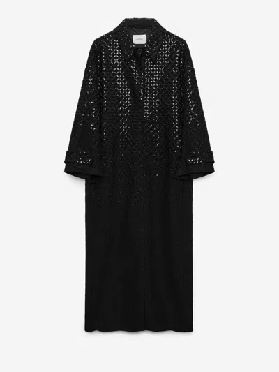 Dorothee Schumacher Sequin Embellished Coat In Punto Milano In Black