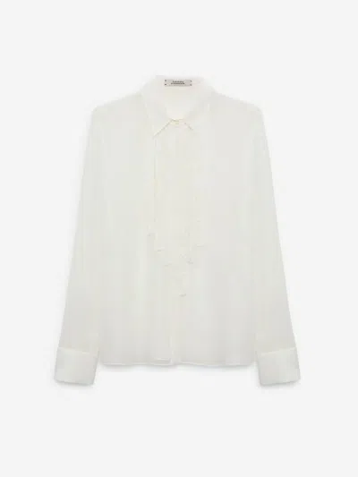 Dorothee Schumacher Sheer Twist Georgette Blouse In White