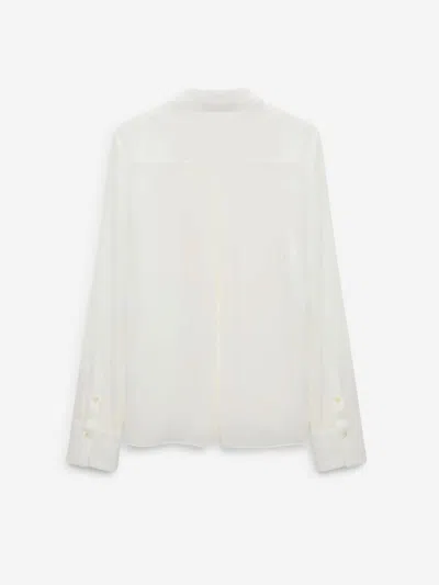 Dorothee Schumacher Sheer Twist Georgette Blouse In White