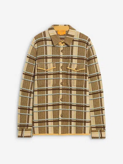 Guest In Residence Plaid Print Overshirt In Yellow