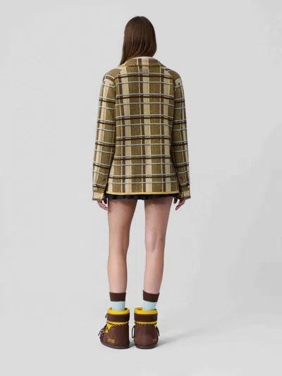 Guest In Residence Plaid Print Overshirt In Yellow