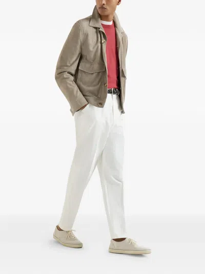 Brunello Cucinelli Ribbed Crew-neck Sweater In Red