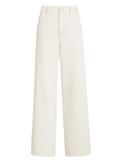 Brunello Cucinelli Monili-loop-detail Trousers In White