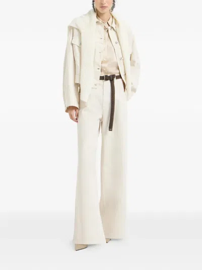 Brunello Cucinelli Monili-loop-detail Trousers In White