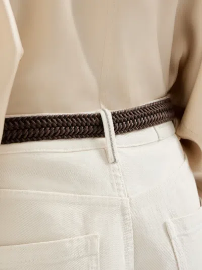 Brunello Cucinelli Monili-loop-detail Trousers In White
