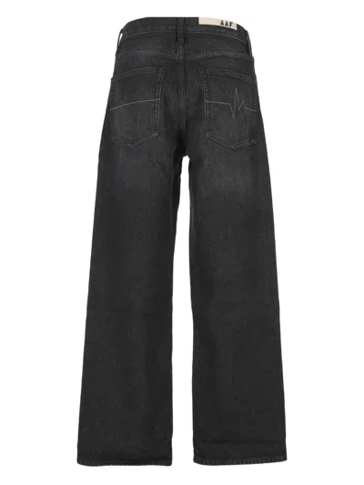 Applied Art Forms Washed-effect Wide-leg Jeans In Black