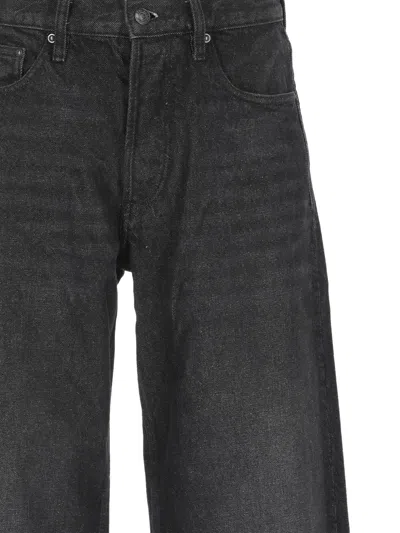 Applied Art Forms Washed-effect Wide-leg Jeans In Black