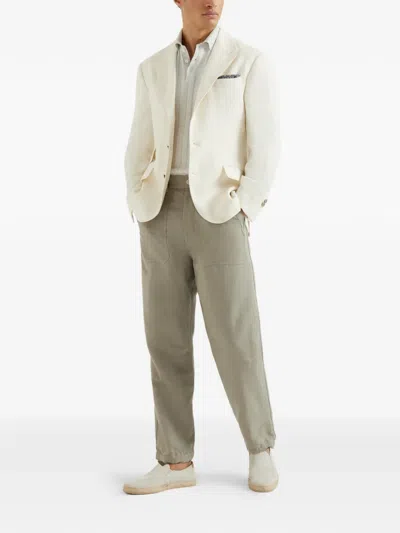 Brunello Cucinelli Button-fastening Short-sleeve Polo Shirt In Gray