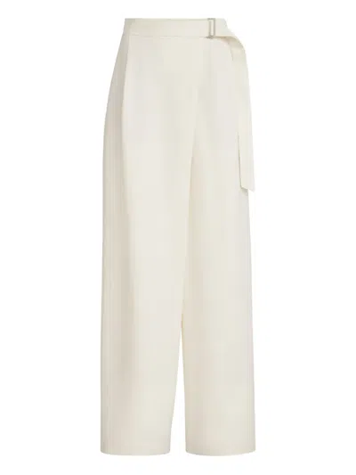Brunello Cucinelli Sartorial Wrap Trousers In White