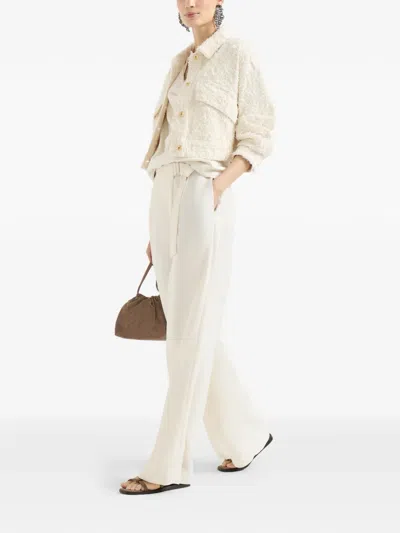 Brunello Cucinelli Sartorial Wrap Trousers In White