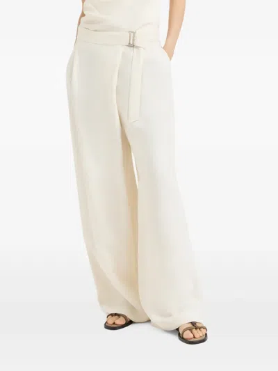 Brunello Cucinelli Sartorial Wrap Trousers In White