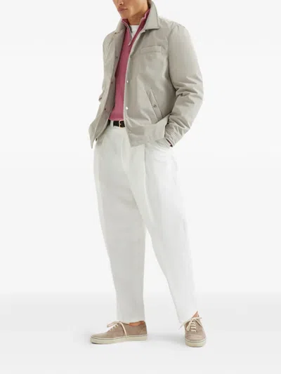 Brunello Cucinelli Cashmere Sweater With Half Zip In Pink