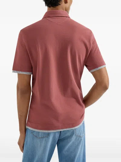 Brunello Cucinelli Short-sleeve Polo Shirt In Red