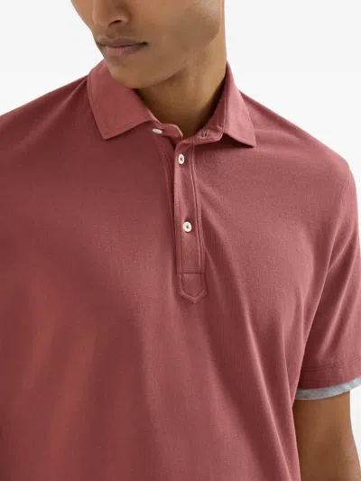 Brunello Cucinelli Short-sleeve Polo Shirt In Red