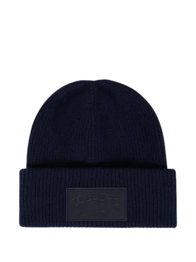 Iceberg Corn-stitch Beanie Hat In Blue