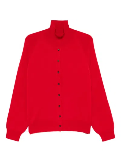 Cordera Roll-neck Cardigan In Red