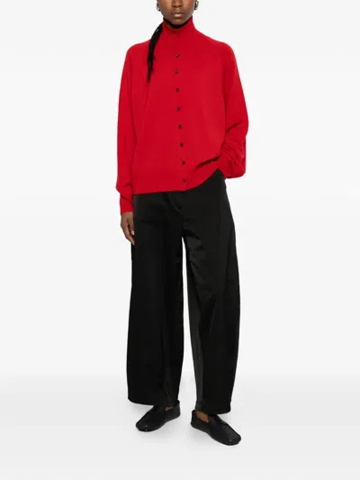 Cordera Roll-neck Cardigan In Red