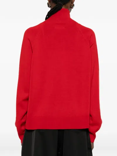 Cordera Roll-neck Cardigan In Red