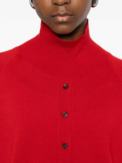 Cordera Roll-neck Cardigan In Red