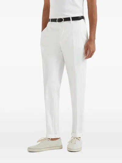 Brunello Cucinelli Button-fastening Belt-loops Trousers In White