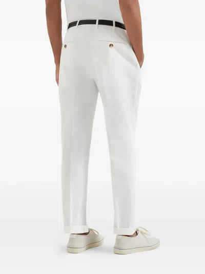 Brunello Cucinelli Button-fastening Belt-loops Trousers In White