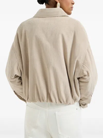 Brunello Cucinelli Vintage Corduroy Outerwear Jacket In Neutral