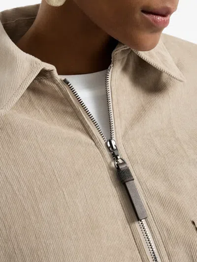 Brunello Cucinelli Vintage Corduroy Outerwear Jacket In Neutral