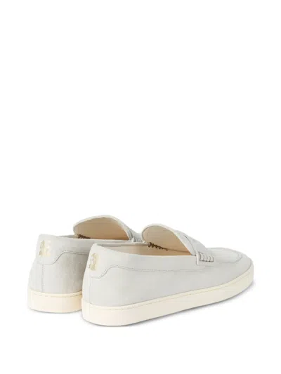 Brunello Cucinelli Suede Loafers In Neutral