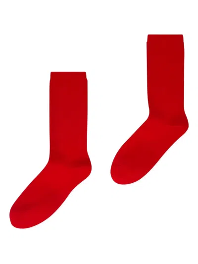 Noir Kei Ninomiya Ribbed-knit Socks In Red