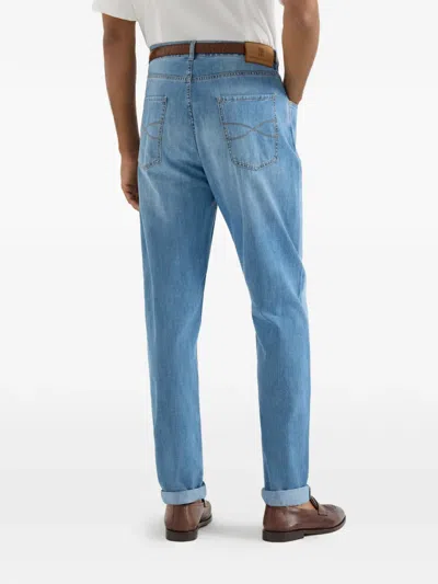 Brunello Cucinelli Five-pocket Button-fastening Jeans In Blue