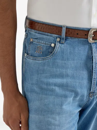 Brunello Cucinelli Five-pocket Button-fastening Jeans In Blue