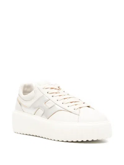 Hogan H-stripe Platform Sneakers In Neutral