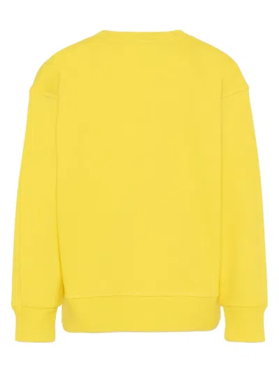 Dsquared2 Crew-neck Logo-patch Sweatshirt In Yellow