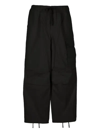 Applied Art Forms Patch-pocket Wide-leg Trousers In Black