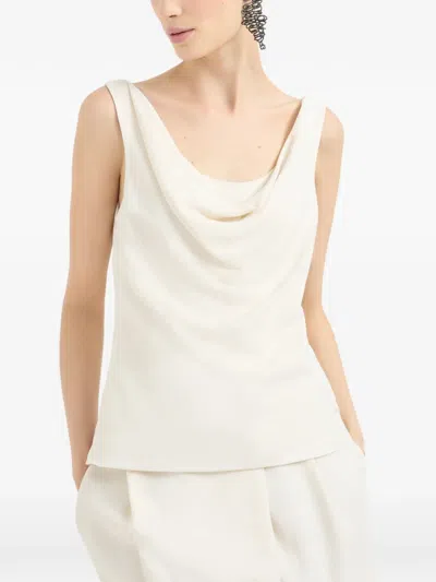 Brunello Cucinelli Fluid Twill Top In White