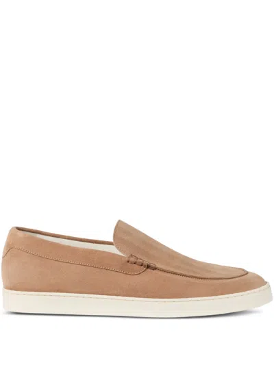Brunello Cucinelli Chevron-effect Loafers In Neutral