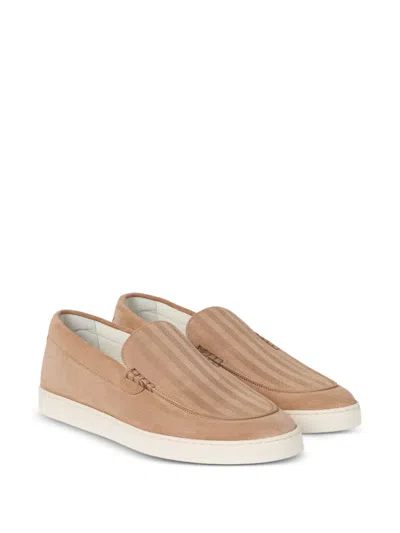 Brunello Cucinelli Chevron-effect Loafers In Neutral