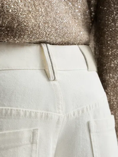 Brunello Cucinelli High-waisted Straight-leg Jeans In White