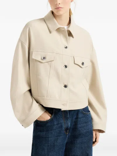 Brunello Cucinelli Lightweight Cloth Outerwear Jacket In Neutral
