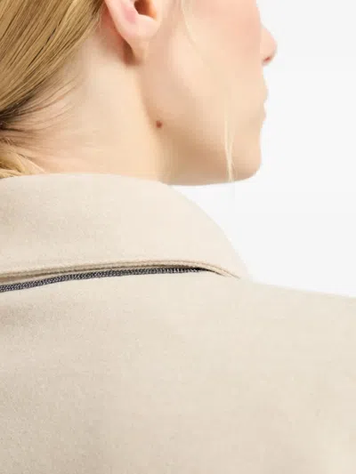 Brunello Cucinelli Lightweight Cloth Outerwear Jacket In Neutral