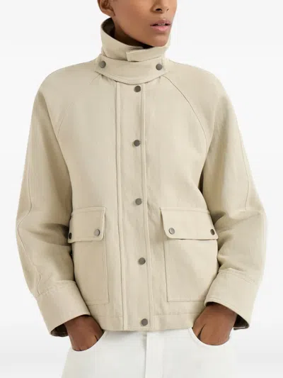 Brunello Cucinelli Canvas Outerwear Jacket In Neutral