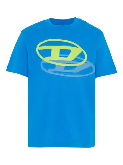 Diesel Logo-detail Short-sleeve T-shirt In Blue