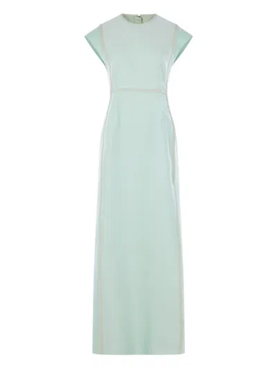 Jil Sander Short-sleeve Maxi Dress In Green
