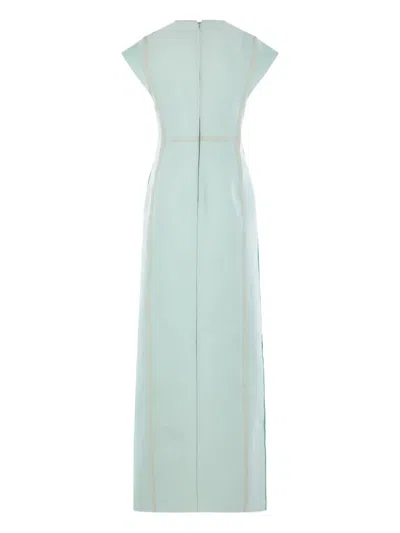 Jil Sander Short-sleeve Maxi Dress In Green