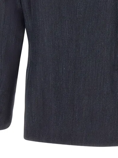 Tagliatore Herringbone Double-breasted Jacket In Blue
